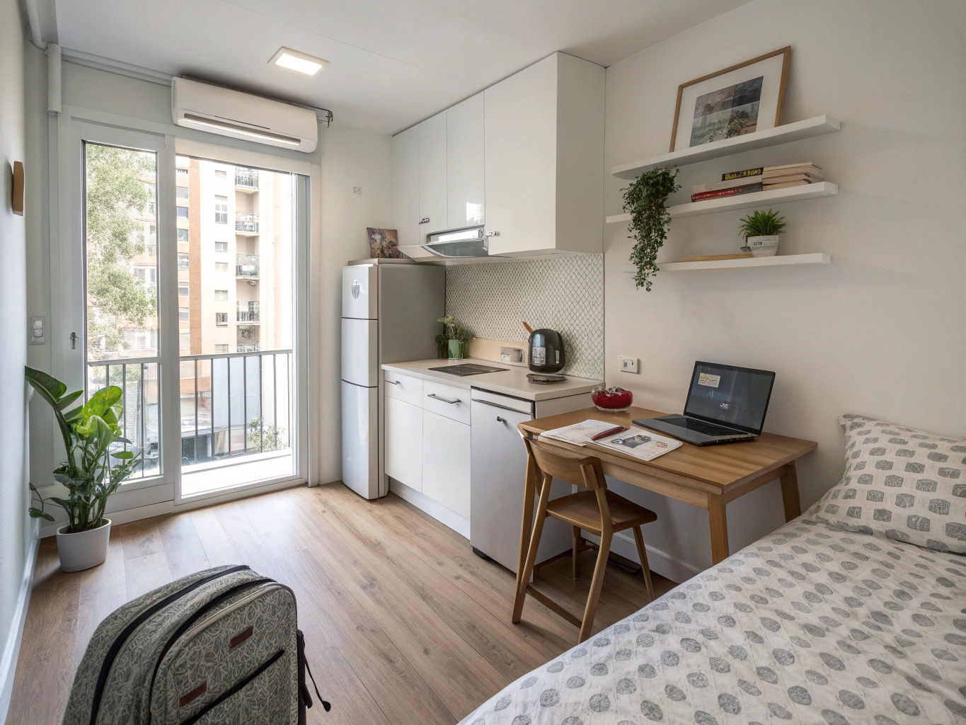 Monteurzimmer mit Schreibtisch und Einzelbetten in Hagen